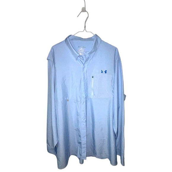 Under Armour Other - Under Armour Men's XXL Loose Shirt Lightweight Zip Chest Pocket Light Blue